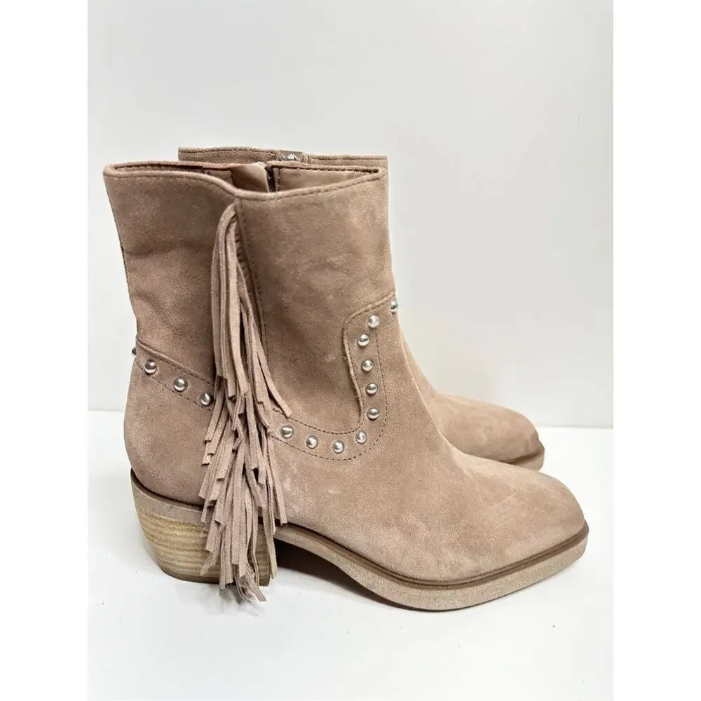 Sam Edelman Bernie Boots Womens Size‎ 5.5 Suede Fringe Detailing Zip Western - Picture 4 of 11
